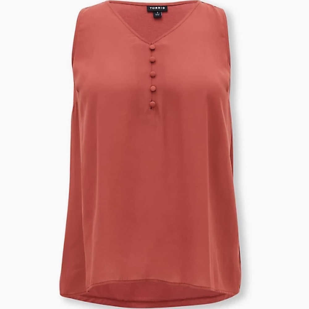 Brand New Georgette Knit Back Button Tank - 2X